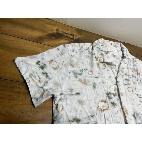 Porter and Ash Shirt Mens Large Linen Blend Coastal Vacation - Picture 4 of 12